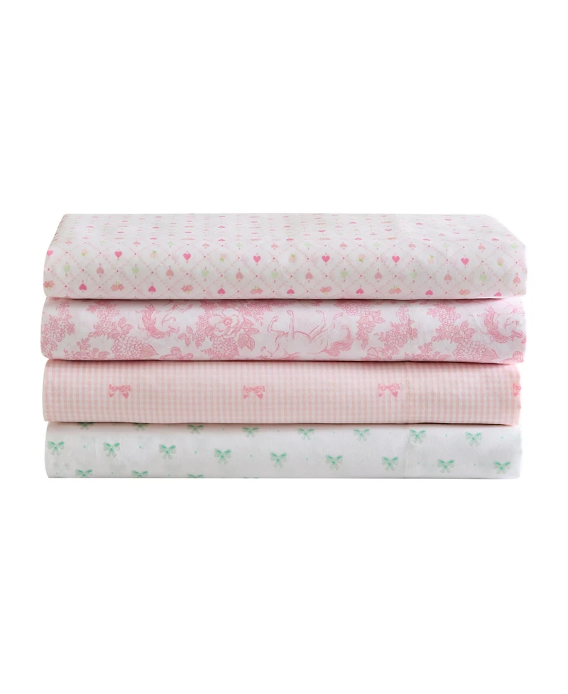 Laura Ashley Toile Unicorn Microfiber -Pc. Sheet Set