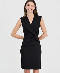 Anne Klein Women's Twist-Front-Overlay Scuba Sheath Dress