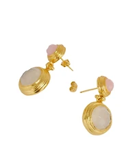 Ottoman Hands Lilis Quartz and Chalcedony Drop Earring