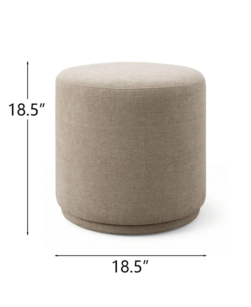 Maison Boucle 360 Swivel Upholstered Ottoman Footstool, Round Accent Stool