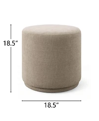 Maison Boucle 360 Swivel Upholstered Ottoman Footstool, Round Accent Stool