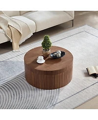 Streamdale Furniture Modern Round Coffee Table with Storage Accent Tea Table