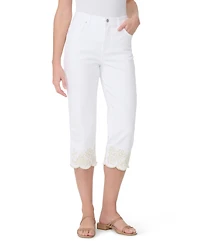 Gloria Vanderbilt Women's High-Rise Embroidered Capri Jeans
