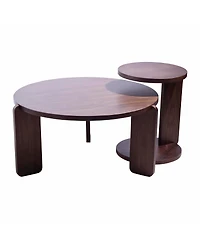 Streamdale Furniture Nesting Round Wood Coffee Table Set (2-Piece)
