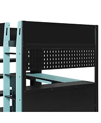 Streamdale Furniture Gaming Loft Bed w/Desk, Rgb, Power, Storage