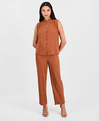 Anne Klein Women's Button-Front Sleeveless Top