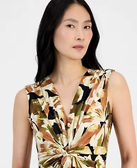 Anne Klein Women's Twist-Front Sleeveless Maxi Dress