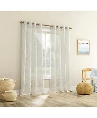 No. 918 Nadia Textured Botanical Semi-Sheer Grommet Curtain Panel