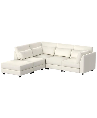 Sugift 5 - Piece Upholstered Sectional, Sofa Set