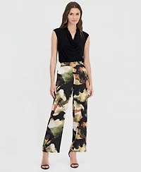 Anne Klein Women's Printed Pull-On Wide-Leg Pants