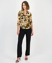 Anne Klein Women's Shirred 3/4-Sleeve Shirt