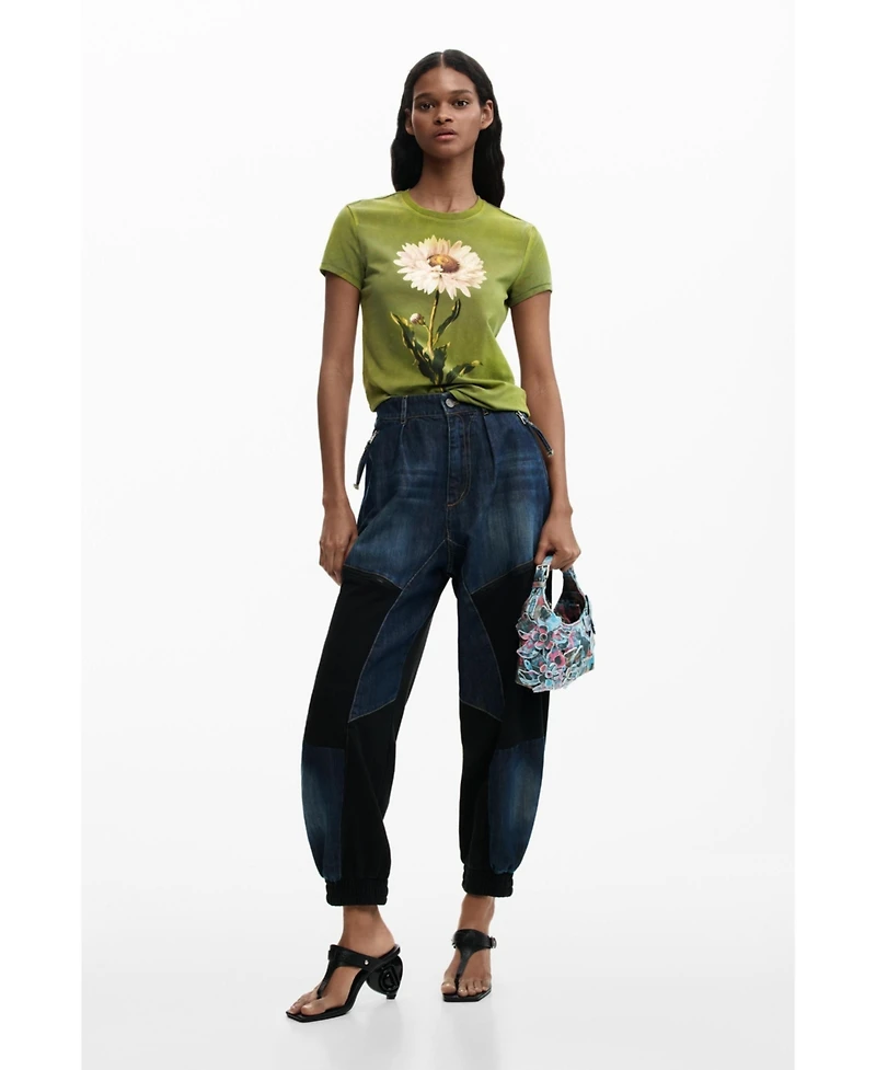 Desigual Women's Fitted daisy T-shirt