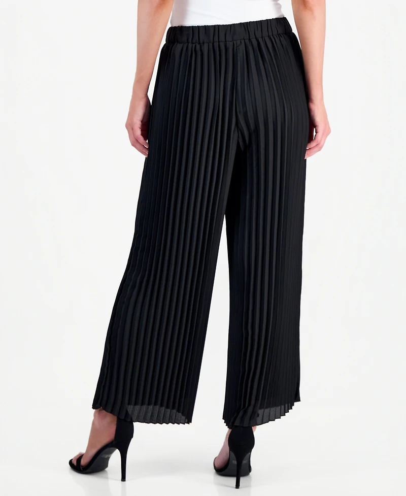 Anne Klein Petite Wide Leg Pull-On Ankle Pants