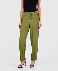 Annie Klein Women's Tie-Waist Straight-Leg Ankle Pants, Regular & Petite