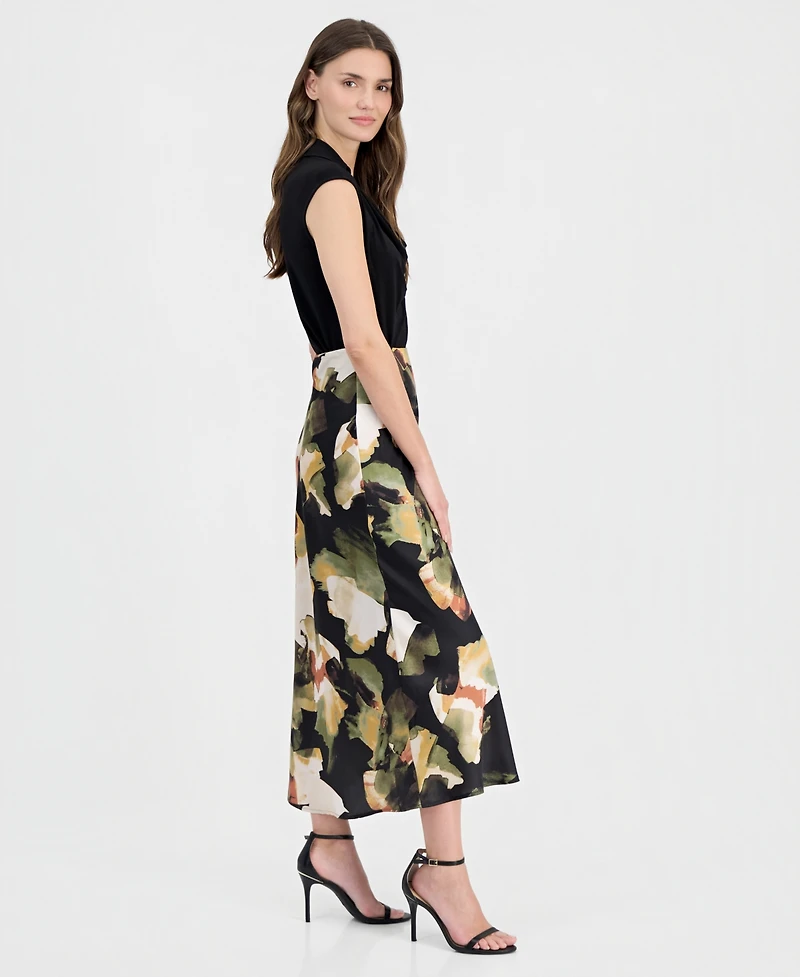 Anne Klein Women's Printed Pull-On Bias Skirt