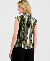 Anne Klein Women's Printed Cowlneck Sleeveless Top