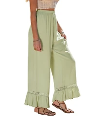 Cupshe Women's Mint Breeze Crochet Trim Pants