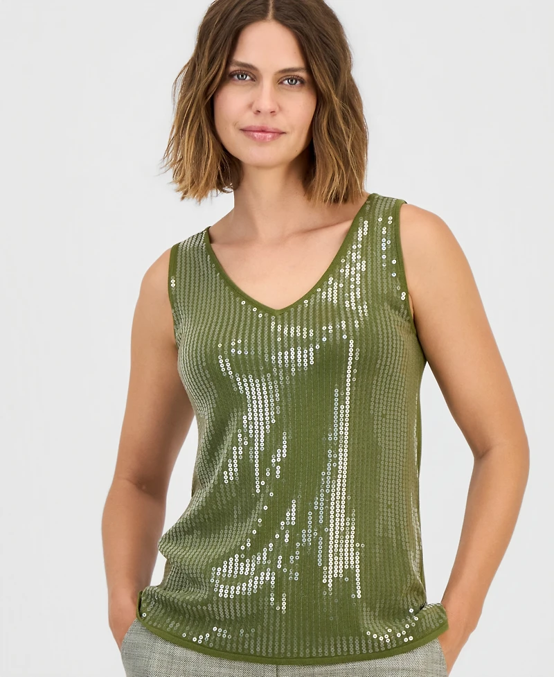 Anne Klein Women's Sequin Tank Top