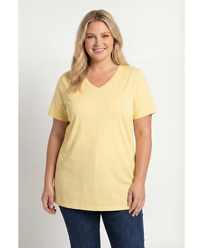 Woman Within Plus Perfect Short-Sleeve V-Neck Tunic