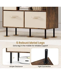 Sugift 6-Cube Bookshelf with 3 Removable Folding Fabric Drawers for Living Room