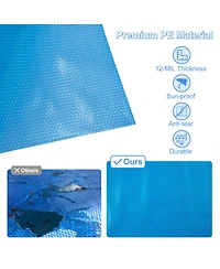 Gouun Rectangle Solar Pool Blanket 40 x 20 ft, 12-mil Heat Retaining Cover with Carrying Bag