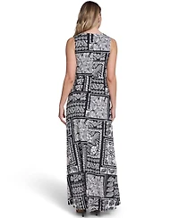 Jessica Howard Petite Sleeveless Tuck Front V-Neck Maxi Dress