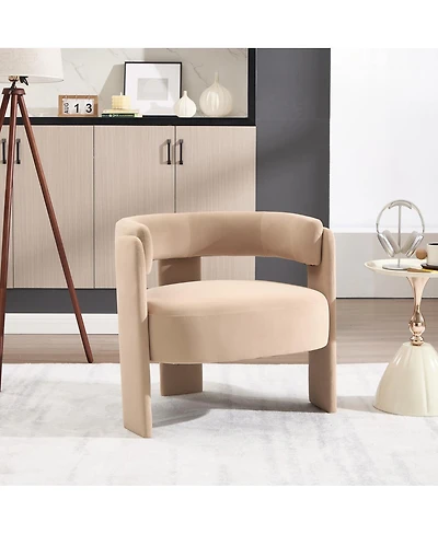 Streamdale Furniture Velvet Mid-Century Accent Chair for Living Room/Bedroom