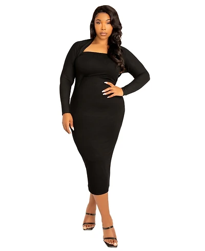 Buxom Couture Plus Modal Tube Dress and Shrug Set