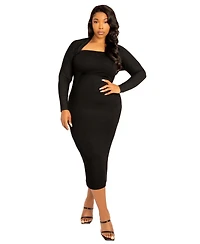 Buxom Couture Plus Modal Tube Dress and Shrug Set