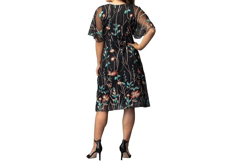 Kiyonna Women's Sonnet Embroidered Cocktail Dress
