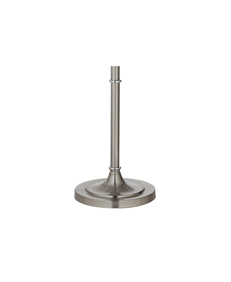360 Lighting Chandelier Floor Lamp 62.5" Tall Brushed Nickel Chrome Crystals Linen Fabric Drum Shade for Living Room Reading Bedroom
