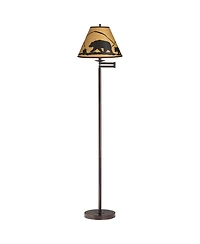 360 Lighting Modern Swing Arm Floor Lamp Adjustable 67.5" Tall Mountain Scene Empire Shade for Living Room Reading Bedroom Office
