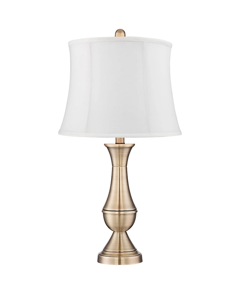 Regency Hill Becky Traditional Table Lamps 24 3/4" High Set of 2 Antique Softback Shade for Bedroom Living Room Bedside Nightstand Office