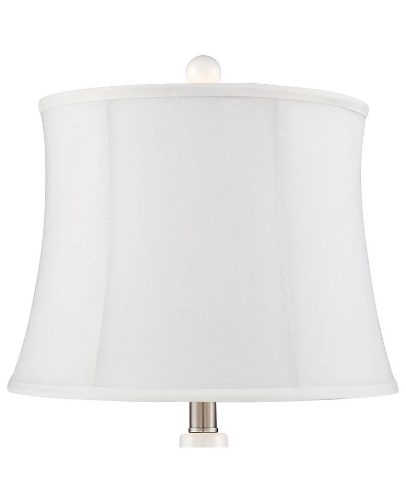 360 Lighting Jane Modern Table Lamps 25" High Set of 2 Ceramic Softback Fabric Drum Shade for Bedroom Living Room Bedside Nightstand Office Home