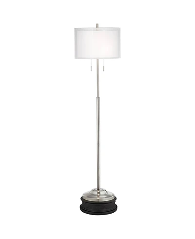 Possini Euro Design Roxie Modern Floor Lamp with Riser 65 1/2" Tall