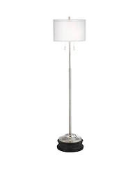 Possini Euro Design Roxie Modern Floor Lamp with Riser 65 1/2" Tall