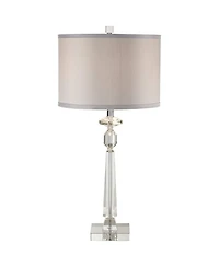 Vienna Full Spectrum Aline Traditional Table Lamp with Square Marble Riser 26 1/2" High Crystal Shade for Bedroom Living Room Bedside House