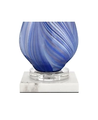 Possini Euro Design Taylor Modern Table Lamp with Square Riser 29" Tall Art Glass Shade for Bedroom Living Room Bedside Nightstand