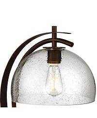 Possini Euro Design Modern Desk Lamps Set of 2 with Usb Port 22 1/2" High Bronze Led Clear Seeded Glass Shade for Bedroom Office