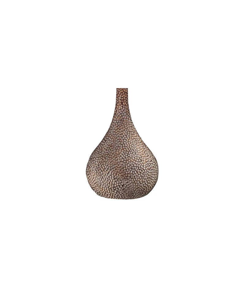 360 Lighting Chalane 31 1/4" Tall Gourd Large Farmhouse Rustic End Table Lamps Set of 2 Hammered Bronze Finish Living Room