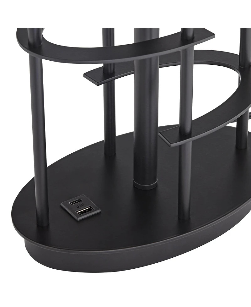Possini Euro Design Possini Euro Open Grid 29 1/2" High Metal Usb Table Lamp