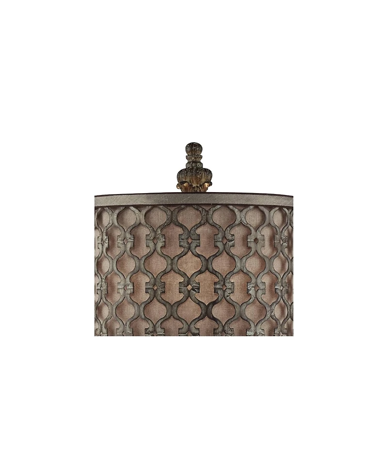 Regency Hill Vichelis 34" Tall Skinny Candlestick Buffet Traditional End Table Lamps Set of 2 Metal Living Room Bedroom