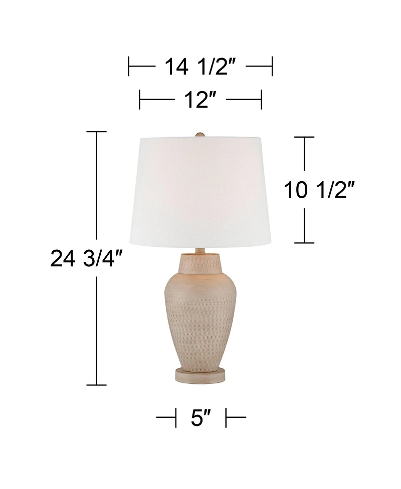 360 Lighting Rupert 24 3/4" High Vase Farmhouse Rustic Traditional Table Lamps Set of 2 Hammered Metal Living Room Bedroom