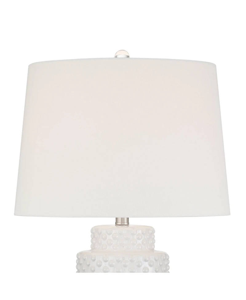 Possini Euro Design Luisa 28" Tall Modern Coastal 3-Way Table Lamp Dimpled Finish Ceramic Single Living Room Bedroom Bedside