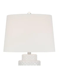 Possini Euro Design Luisa 28" Tall Modern Coastal 3-Way Table Lamp Dimpled Finish Ceramic Single Living Room Bedroom Bedside