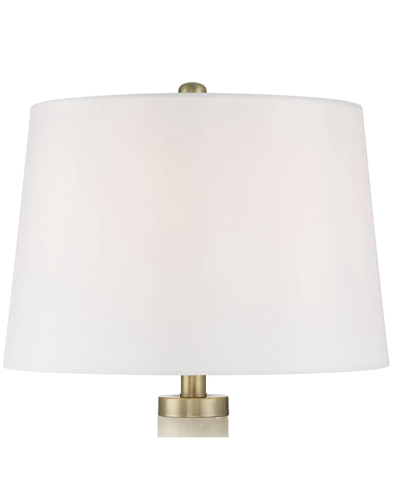 Possini Euro Design Fiona 29" Tall Column Modern Coastal End 3-Way Table Lamp Finish Alabaster Single Living Room Bedroom