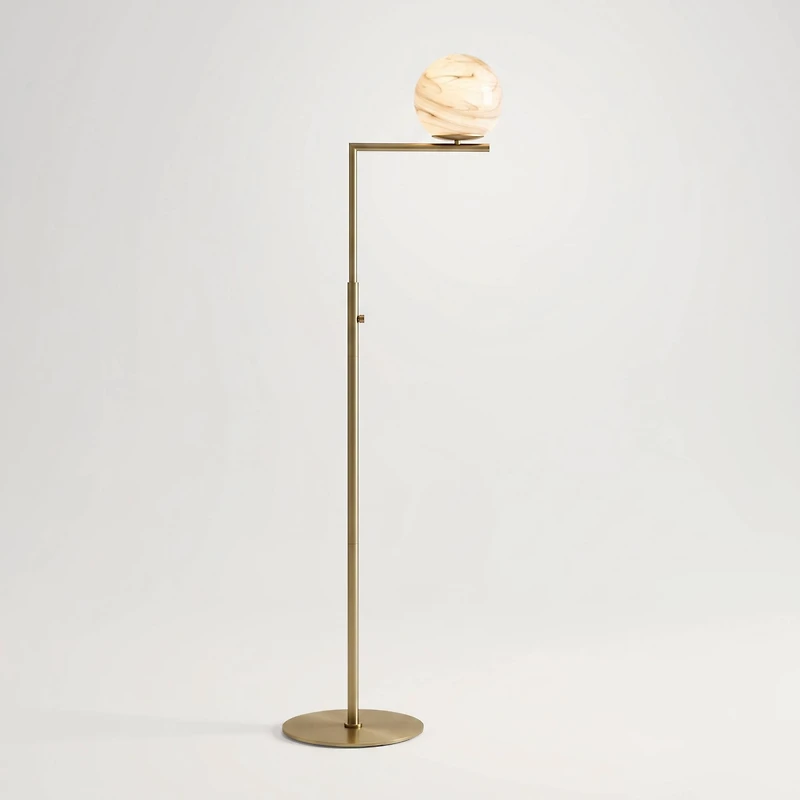Possini Euro Design Possini Euro Jupiter 62 1/2" High Soft Brass and Glass Floor Lamp