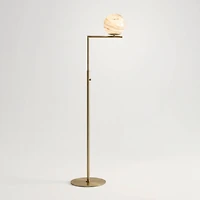 Possini Euro Design Possini Euro Jupiter 62 1/2" High Soft Brass and Glass Floor Lamp