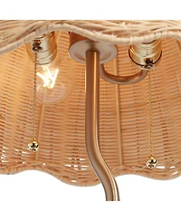 Possini Euro Design Brella 24 1/4"H Soft and Rattan 2-Light Table Lamp