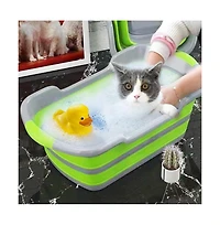 Aronkl Collapsible Pet Bathtub Multifunction Drainage Hole Hair Collector Portable Foldable Storage Organizer